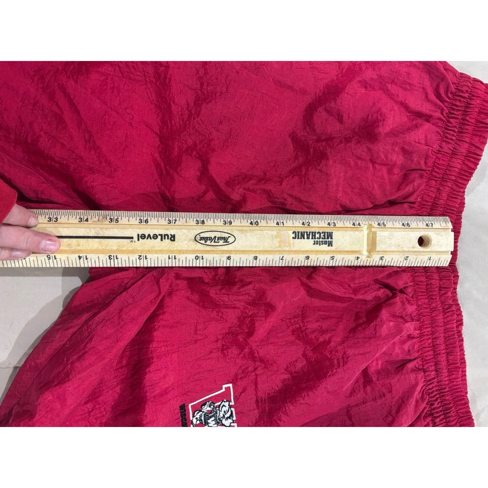 Vintage‎ Wisconsin Badgers Red Nylon Windbreaker Track Pants Mens Large Bucky - Picture 7 of 9